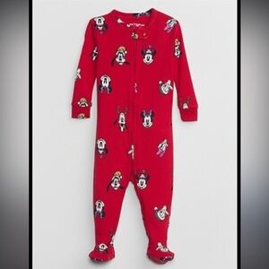 Baby GAP Onesie Infant Pajamas PJ’s Goofy Minnie Mickey Disney Full Zip Footie